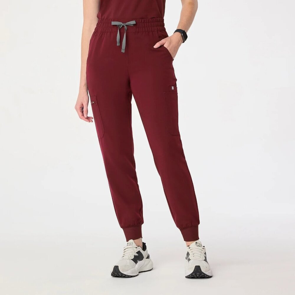 Figs Zamora Burgundy Jogger Scrub Pants XL Drawstring Waist Technical Collection